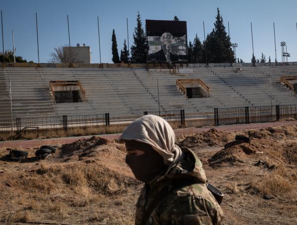 Un estadio en Damasco, la capital siria, usado por el régimen de Assad para disparar morteros contra barrios rebeldes.