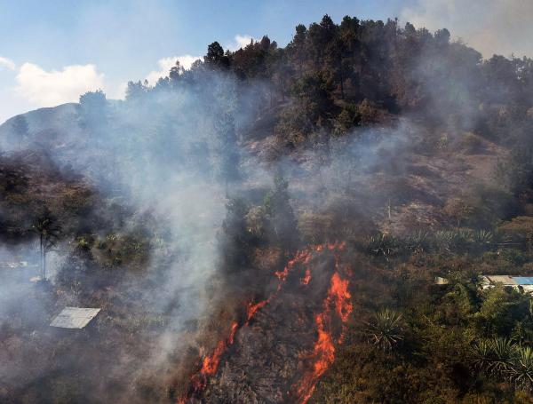 Incendio en la zona rural de Cali.