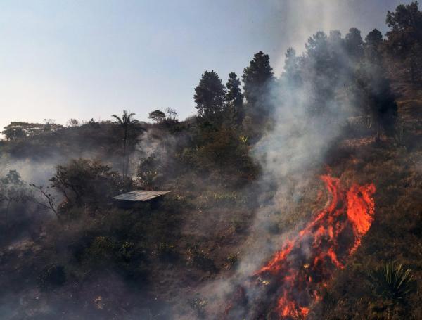 Incendio en la zona rural de Cali.