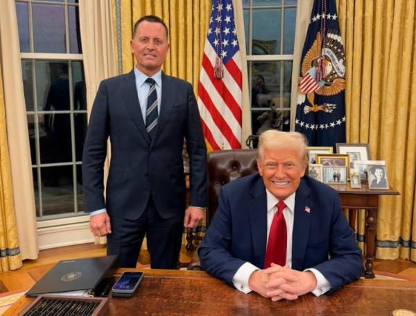 Richard Grenell y el presidente de Estados Unidos Donald Trump.