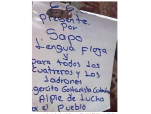 Pancarta encontrada.