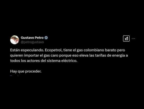 Presidente Gustavo Petro acusa a Vanti de especulación tras anuncio de alza en las tarifas del gas