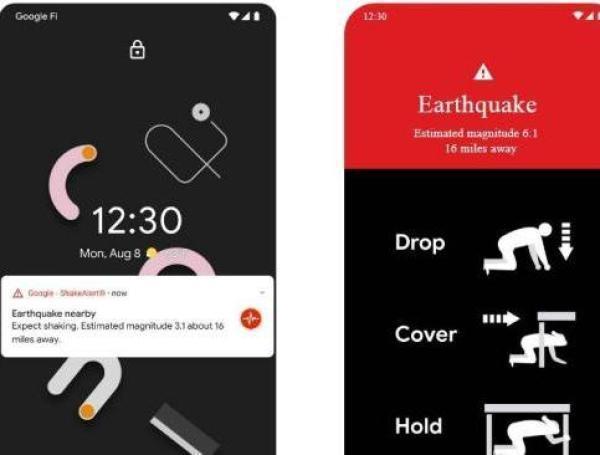 Alerta de temblores de Google