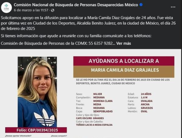 Colombiana que se fue a trabajar a México está desaparecida