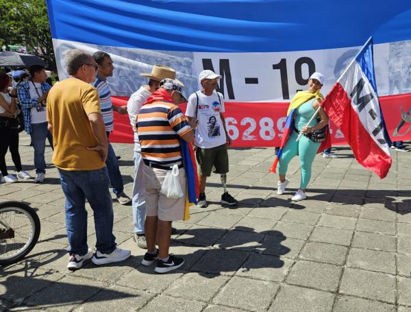 Una de las marchas en Cali, del 18 de marzo, desde el parque de Las Banderas.