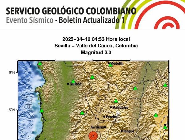 Temblor hoy en Colombia, 16 de abril.