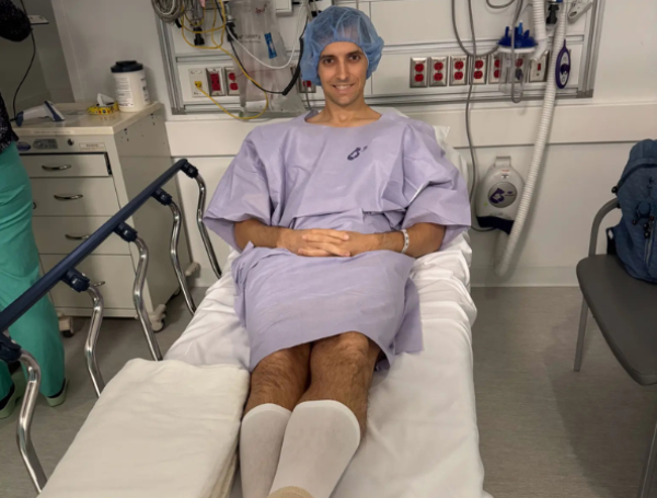 Hombre con cáncer de colon