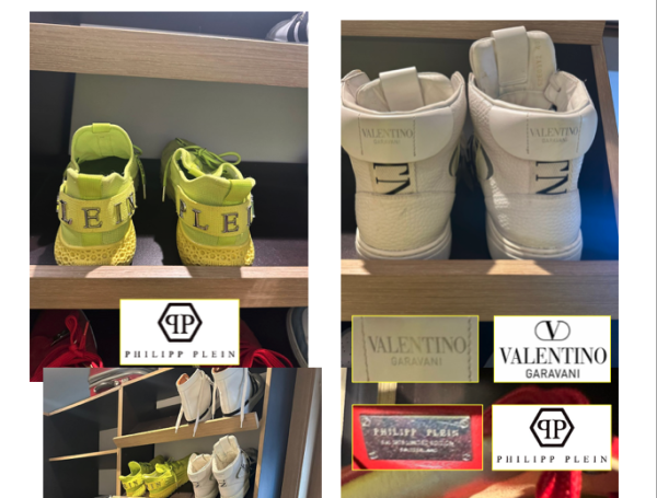 Este hombre tenía una colección de zapatos de diseñador.