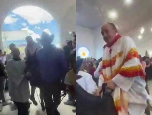 Sacerdote utilizó a una burra en Zipaquirá para entrar a la iglesia