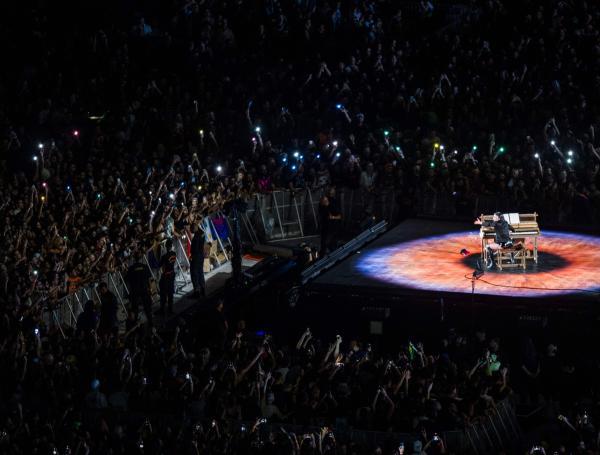 US pop star Lady Gaga performs during her concert at Copacabana beach in Rio de Janeiro, Brazil on May 3, 2025. (Photo by Daniel RAMALHO / AFP)