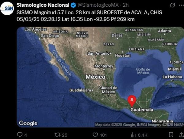 Temblor en México