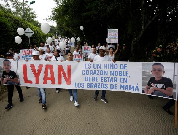 Marcha en Cali con el clamor de liberación del niño secuestrado en Jamundí.