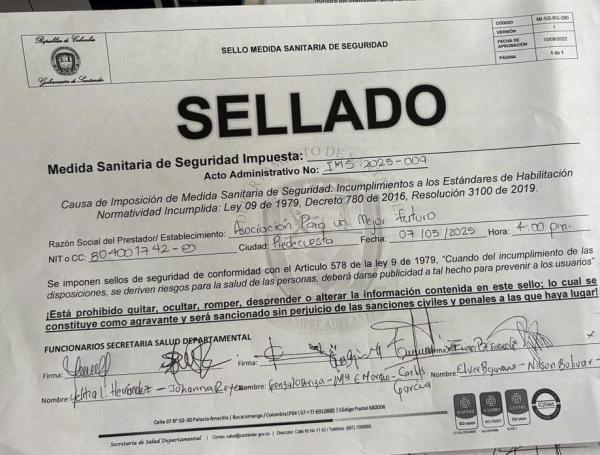 Documento de sellamiento de Elogios