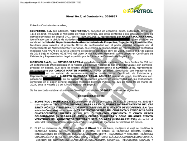 Contrato Ecopetrol Morelco