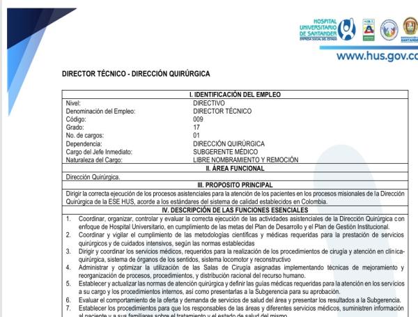 Funciones que cumplía médica en el HUS