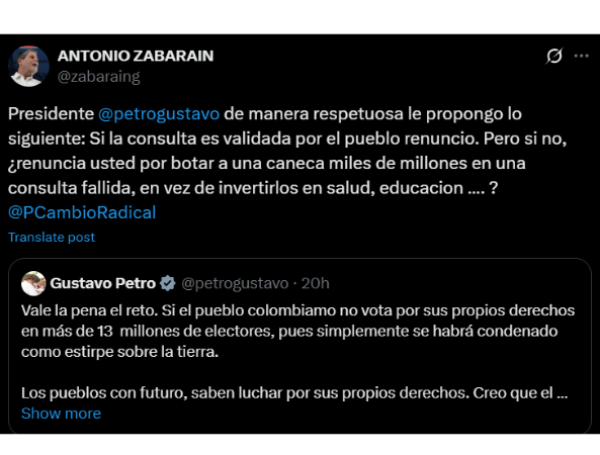 Antonio Zabarain, senador de la República por el partido Cambio Radical, prometió renunciar a su curul