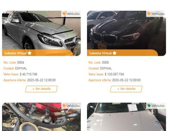 La subasta de carros y motos de la SAE es virtual.