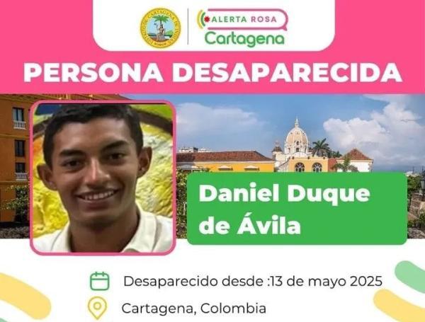 Daniel Zaid Duque de Ávila, menor desaparecido en Cartagena.