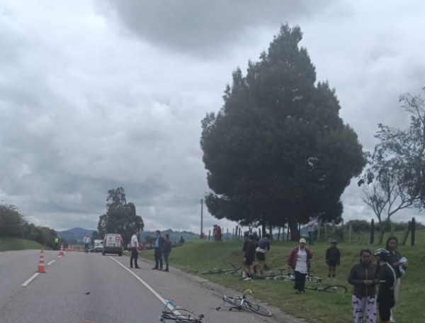 Accidente en el que murió el ciclista Jonathan Paredes.