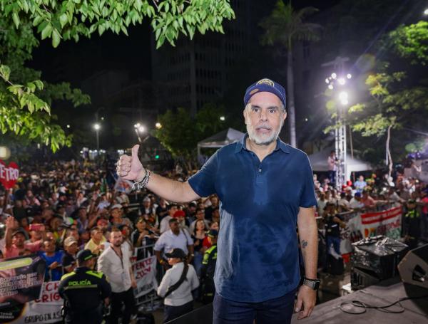 Armando Benedetti, ministro del Interior, durante el evento en Barranquilla.