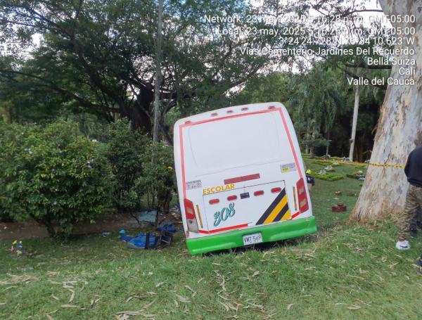 El accidente en el cementerio Jardines del Recuerdo.