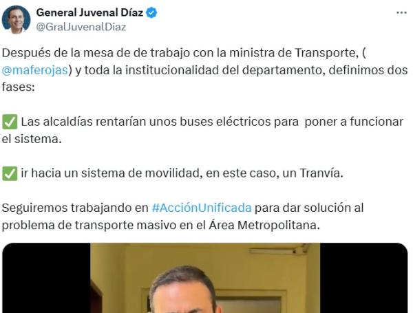 Juvenal Díaz apoyó construcción del Tranvía para Bucaramanga