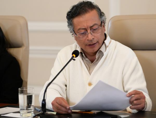 El presidente Gustavo Petro en el Consejo de ministros de este martes.