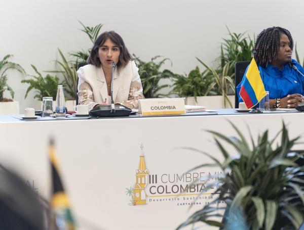 La canciller Laura Sarabia en la cumbre del Gran Caribe.