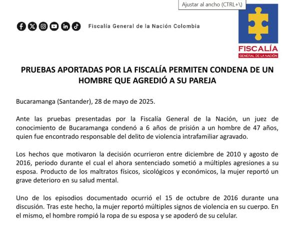 Condena  de seis años a médico cirujano en Colombia.