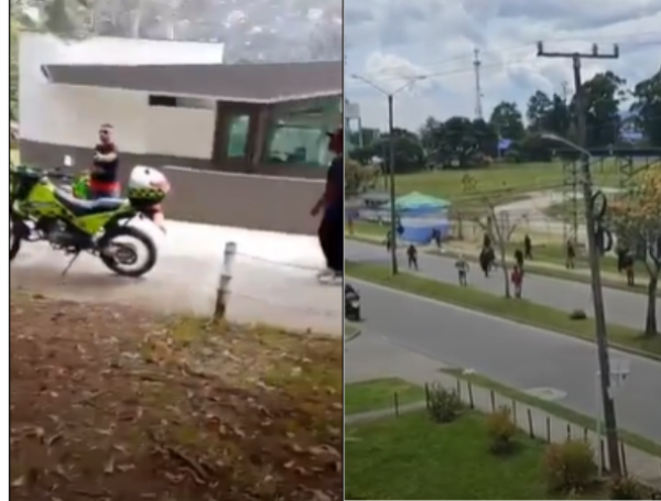 Mujeres se enfrentan a encapuchados