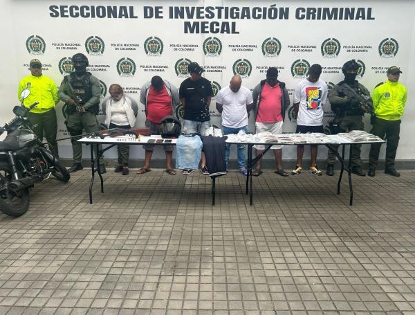 Banda 'los Piratas', capturada por la Policía de Cali.