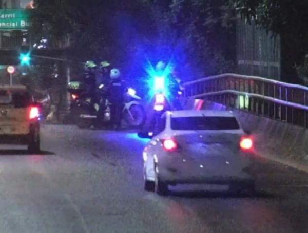 Momento de la captura del habitante en condición de calle responsable del ataque.