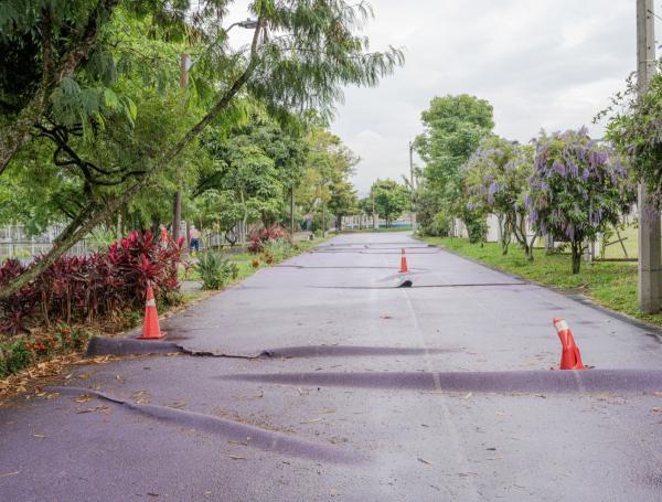 Estado de la pista de trote previo a su renovación.