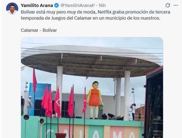 Netflix graba promoción del Juego del Calamar en Bolívar.