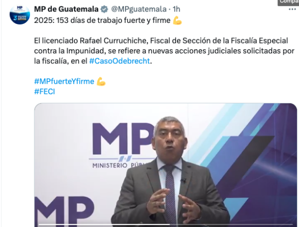 Momentos del anuncio de la Fiscalía de Guatemala.