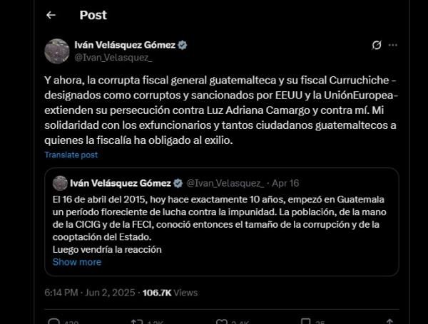 X,  Iván Velásquez Gómez.