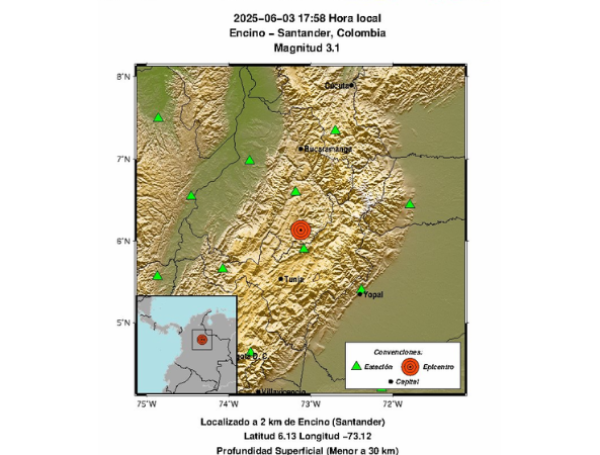 Reporte de sismo 3 de junio de 2025
