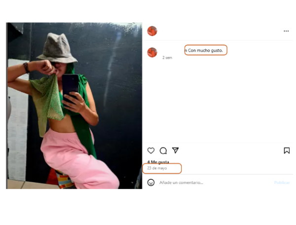Nyny Montaña, en una de las últimas publicaciones que subió a sus redes sociales.