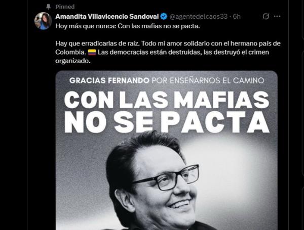 Hija de candidato presidencial asesinado en Ecuador.