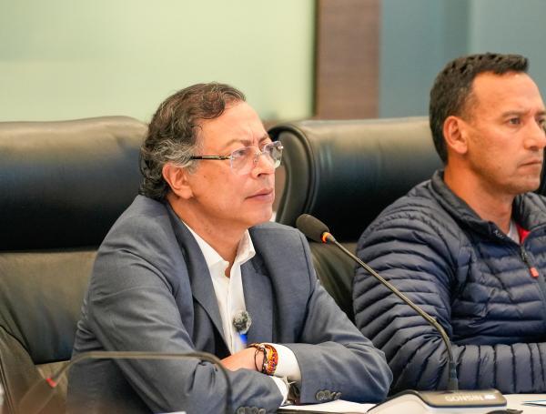 El presidente Gustavo Petro en la alocución por el atentado a Miguel Uribe.
