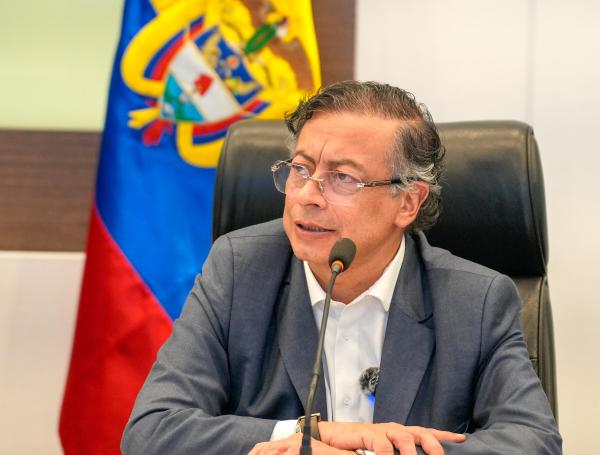 El presidente Gustavo Petro en la alocución por el atentado a Miguel Uribe.