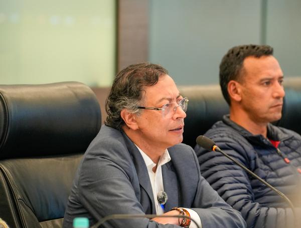 El presidente Gustavo Petro en la alocución por el atentado a Miguel Uribe.