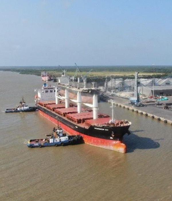 Aspecto general del Puerto de Barranquilla.
