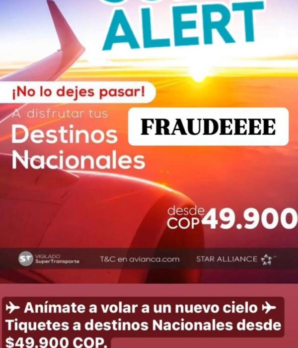 Estafa de tiquetes baratos