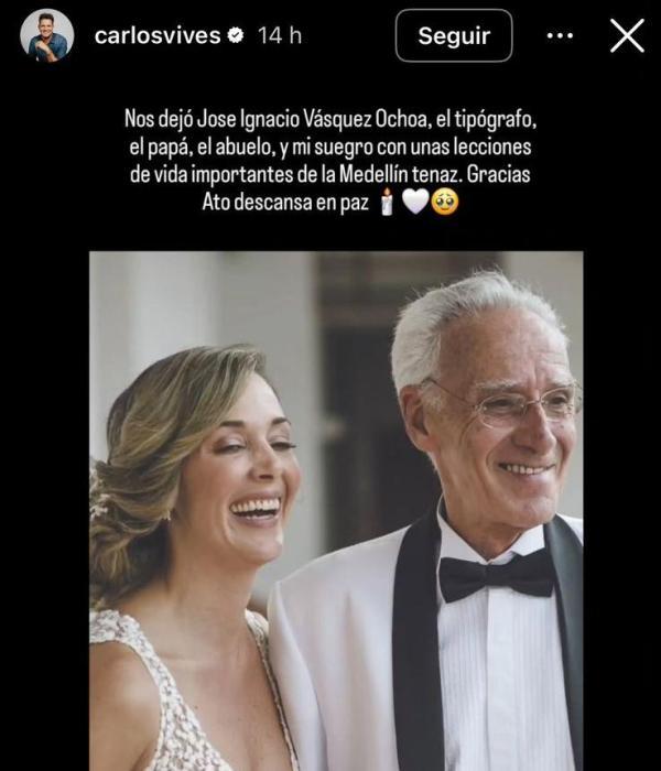 Mensaje de Carlos Vives a su suegro.