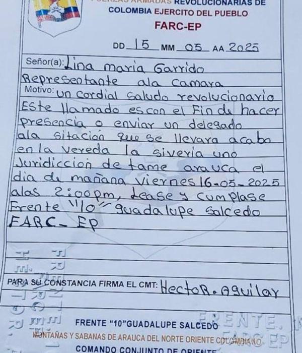 Esta fue la última amenaza que recibió la representante Lina María Garrido.