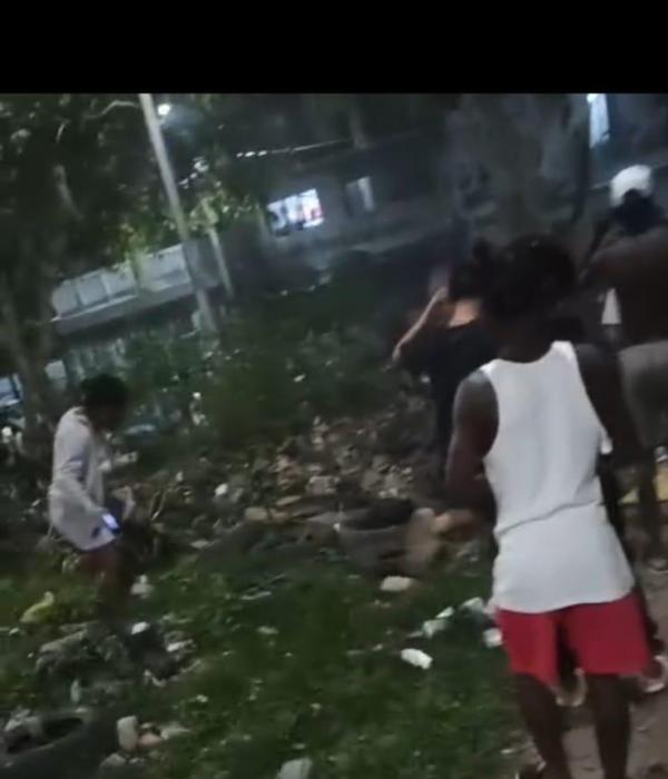Momentos de la explosión en la comuna 13, en el barrio El Diamante.