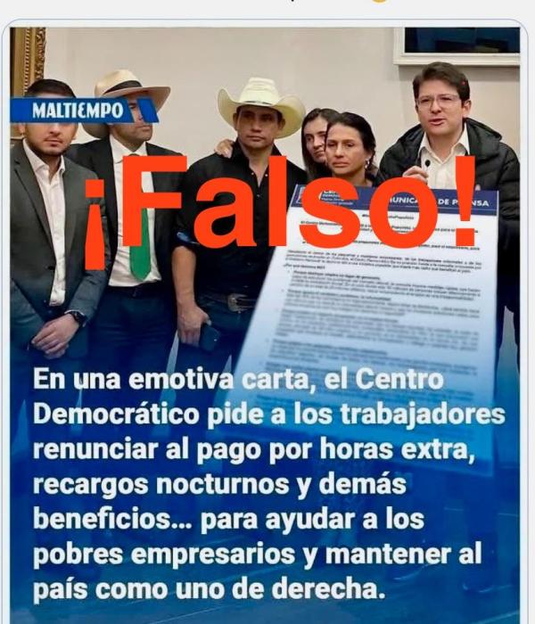 Trino falso usando la imagen de El Tiempo, es un engaño.