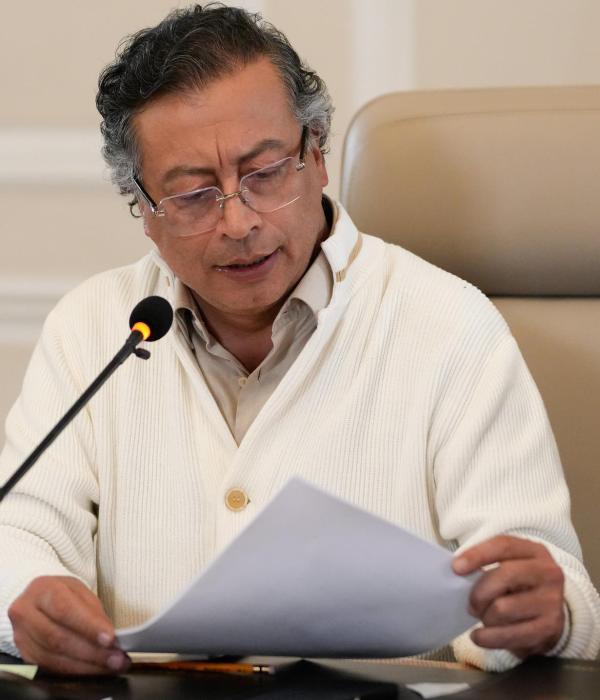 El presidente Gustavo Petro en el Consejo de ministros de este martes.
