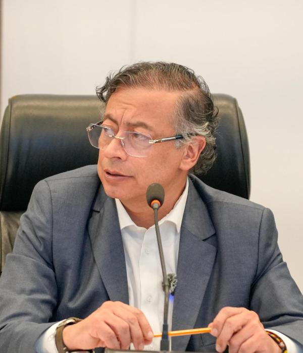 El presidente Gustavo Petro en la alocución por el atentado a Miguel Uribe.
